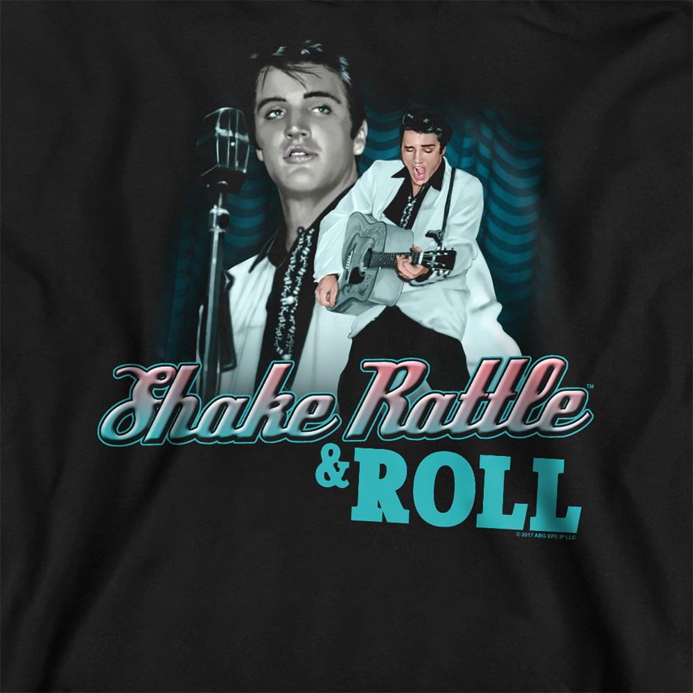 Black - Side - Elvis Presley Unisex Adult Shake Rattle & Roll Sweatshirt