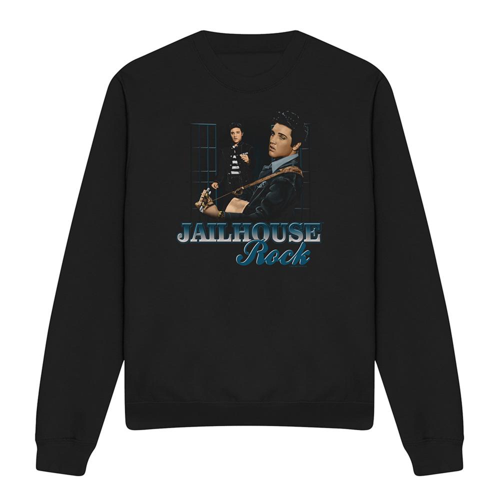 Black - Front - Elvis Presley Unisex Adult Jailhouse Rock Sweatshirt