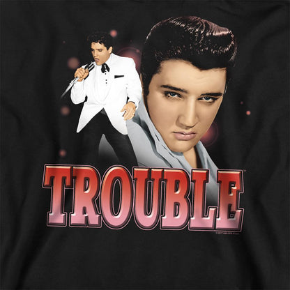 Black - Side - Elvis Presley Unisex Adult Trouble Sweatshirt
