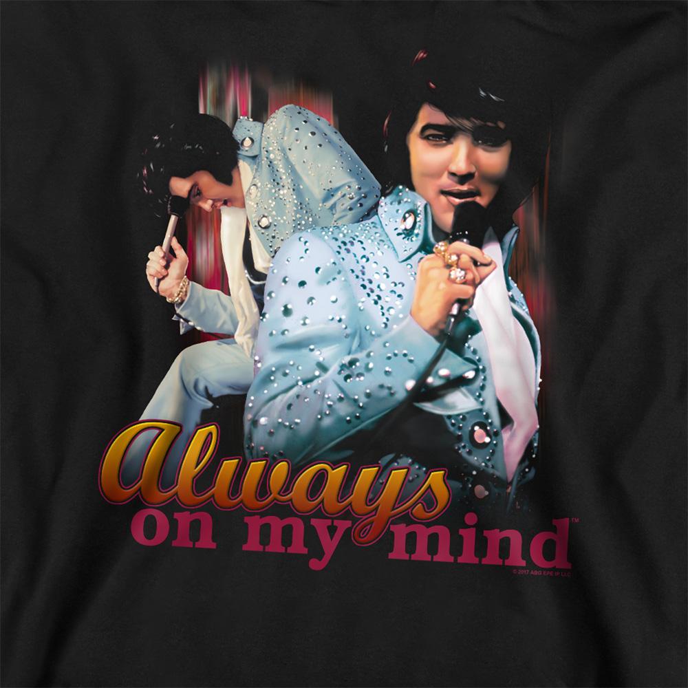 Black - Side - Elvis Presley Unisex Adult Always On My Mind Sweatshirt