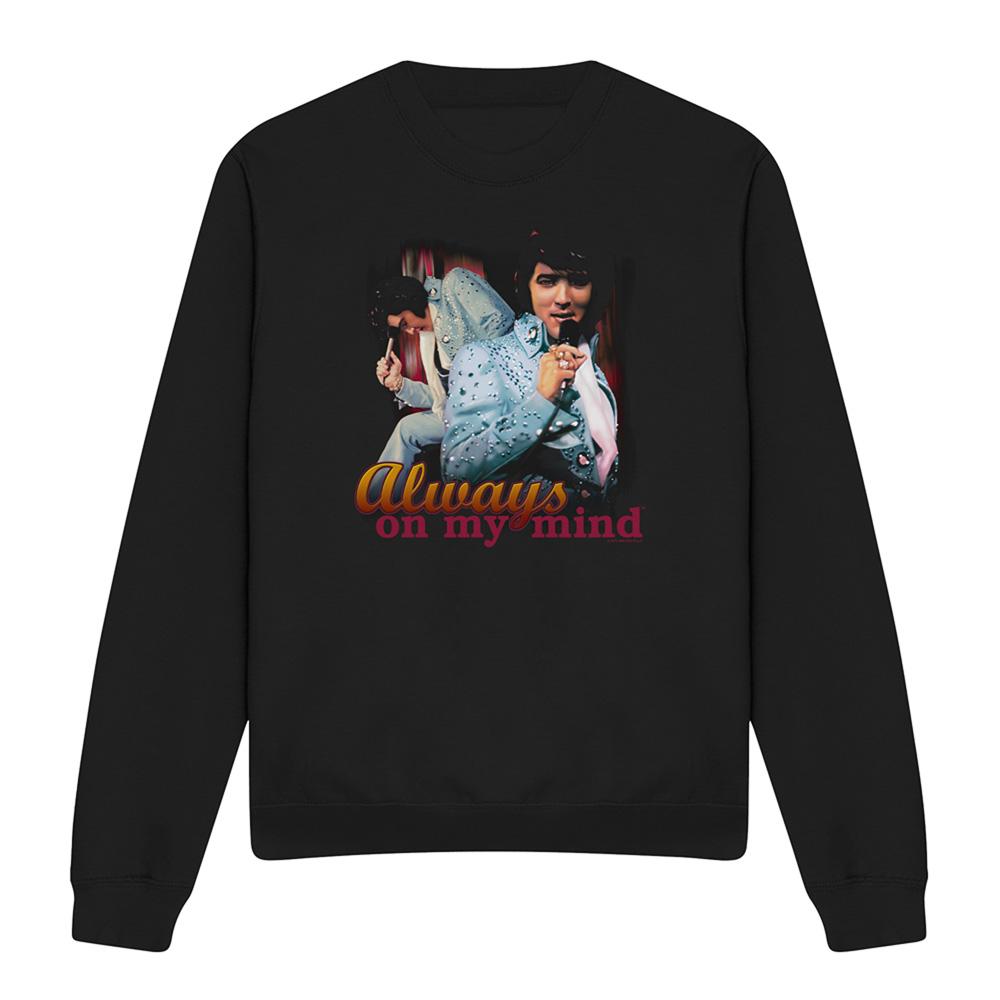Black - Front - Elvis Presley Unisex Adult Always On My Mind Sweatshirt