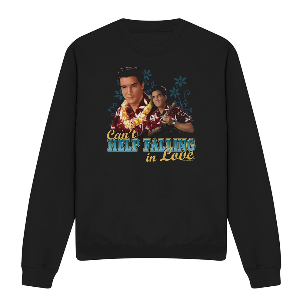 Black - Front - Elvis Presley Unisex Adult Cant Help Falling Sweatshirt