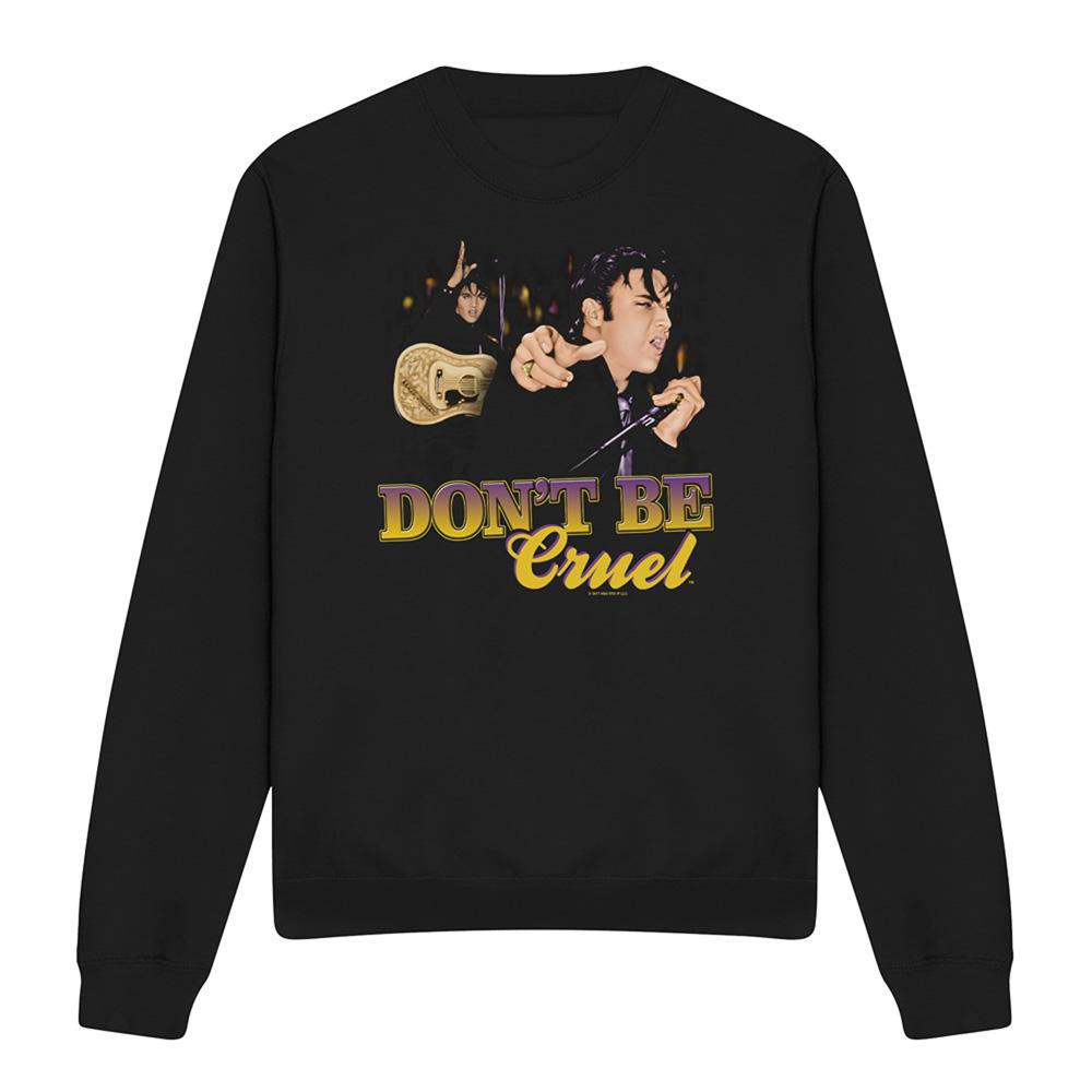 Black - Front - Elvis Presley Unisex Adult Dont Be Cruel Sweatshirt
