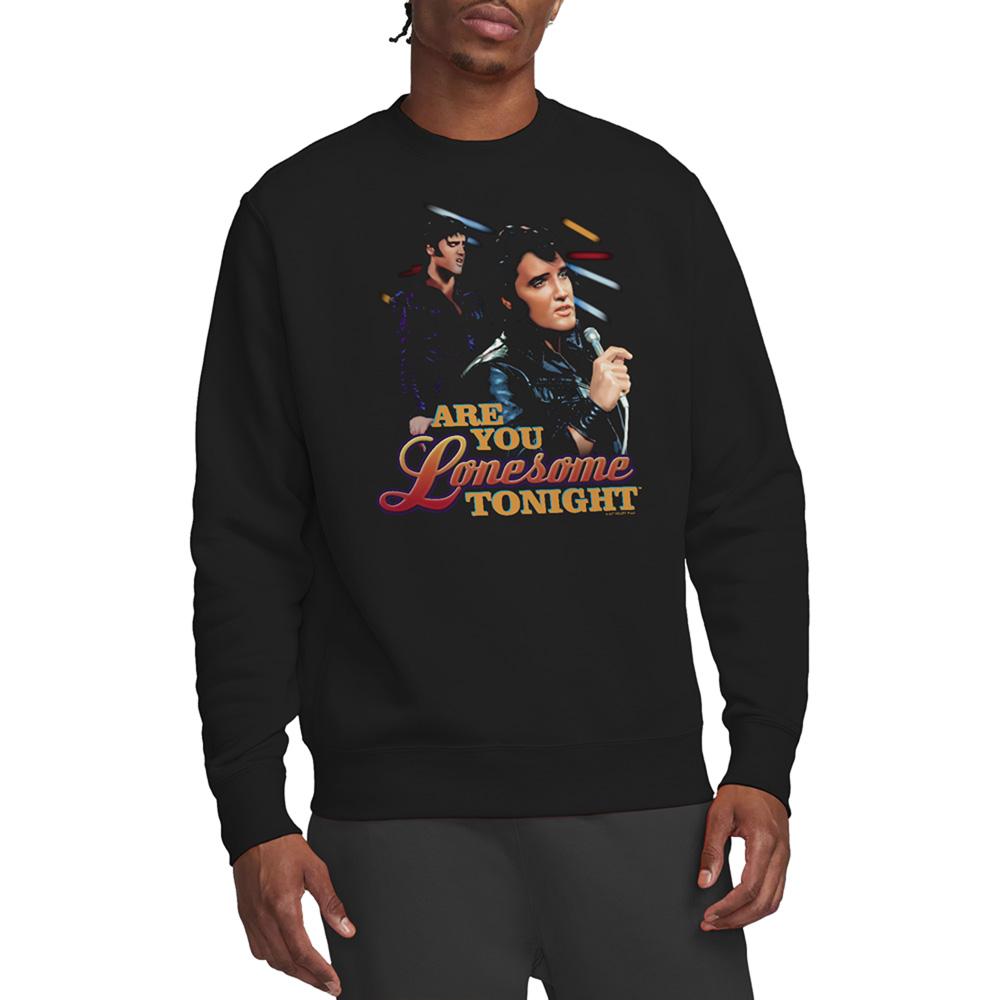 Black - Back - Elvis Presley Unisex Adult Are You Lonesome Sweatshirt