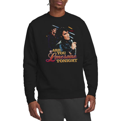 Black - Back - Elvis Presley Unisex Adult Are You Lonesome Sweatshirt