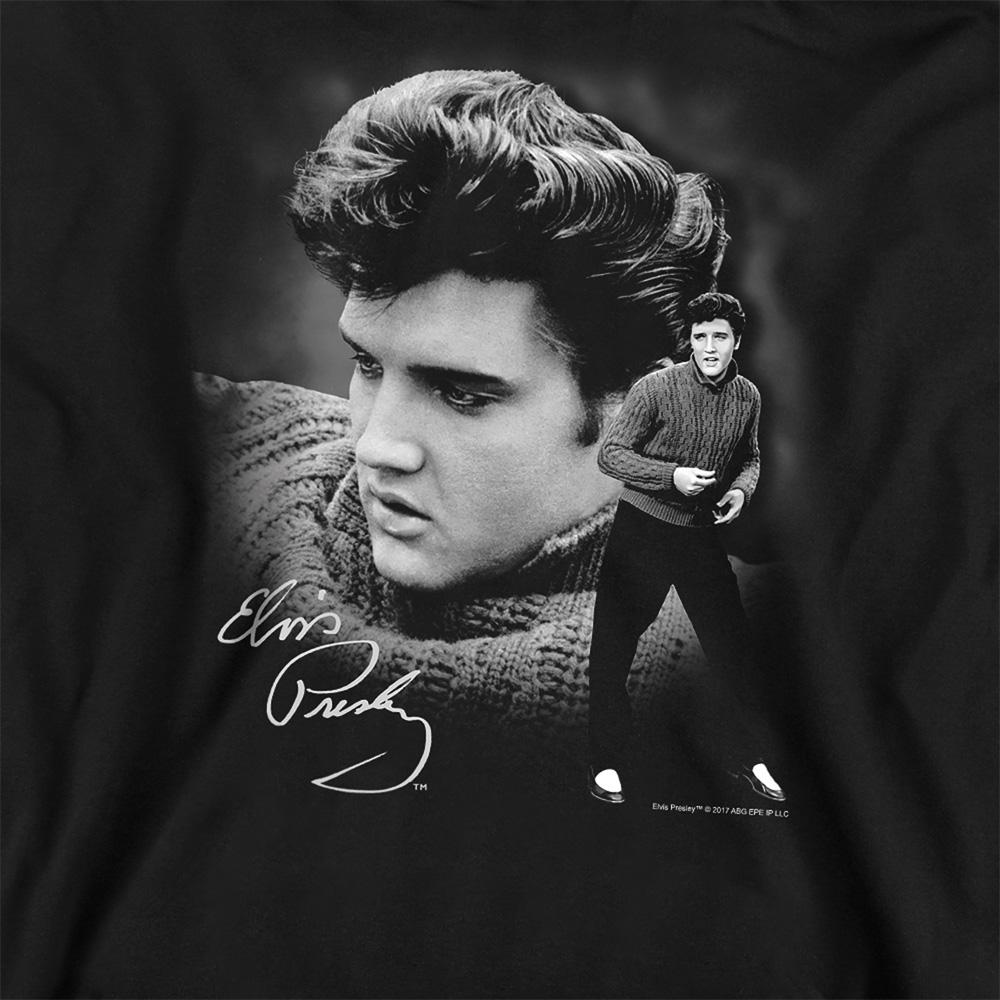 Black - Side - Elvis Presley Unisex Adult Sweater Sweatshirt
