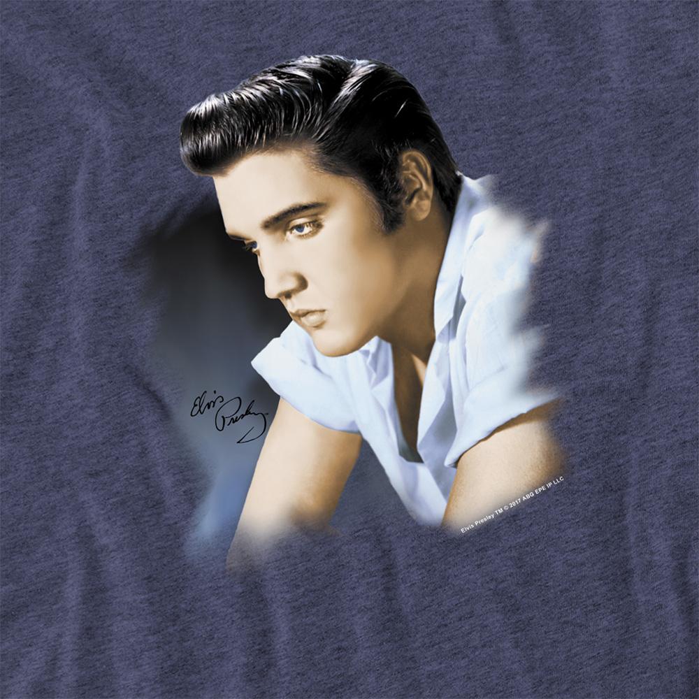 Navy - Side - Elvis Presley Unisex Adult Profile T-Shirt