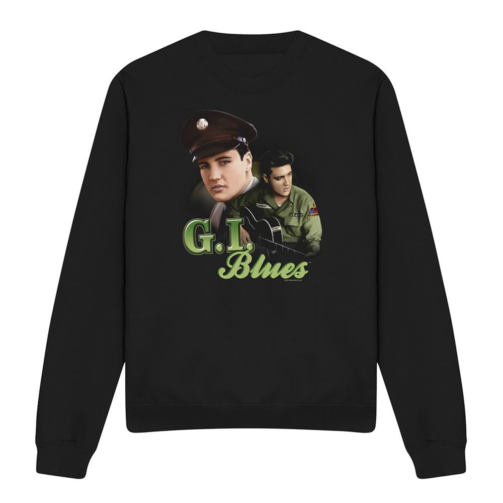 Black - Front - Elvis Presley Unisex Adult G.I. Blues Sweatshirt