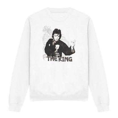 White - Front - Elvis Presley Unisex Adult Fighting King Sweatshirt