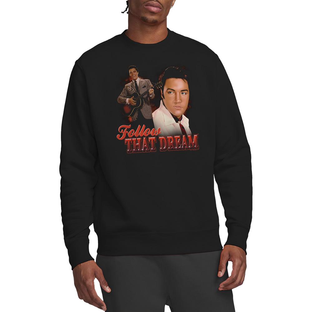 Black - Back - Elvis Presley Unisex Adult Follow That Dream Sweatshirt