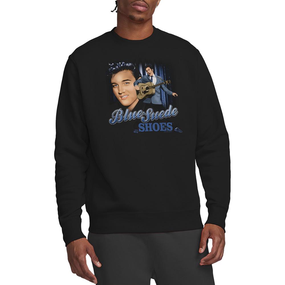 Black - Back - Elvis Presley Unisex Adult Blue Suede Shoes Sweatshirt