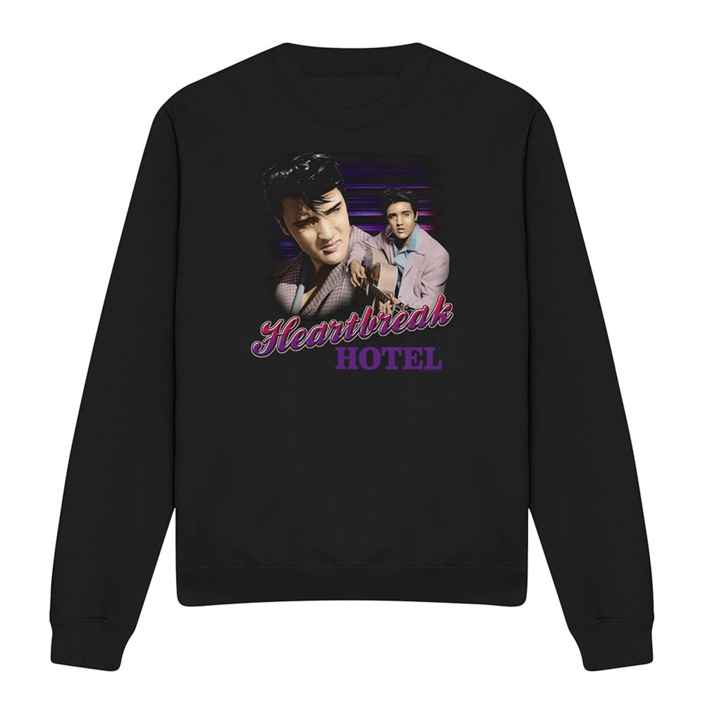 Black - Front - Elvis Presley Unisex Adult Heartbreak Hotel Sweatshirt