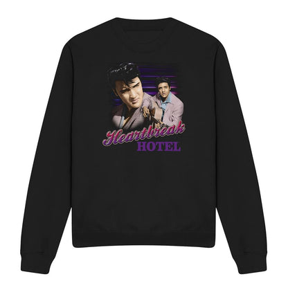 Black - Front - Elvis Presley Unisex Adult Heartbreak Hotel Sweatshirt