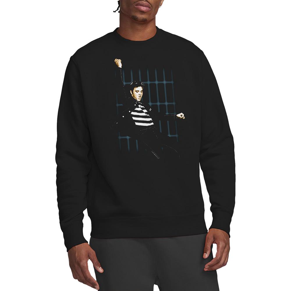 Black - Back - Elvis Presley Unisex Adult Blue Bars Sweatshirt