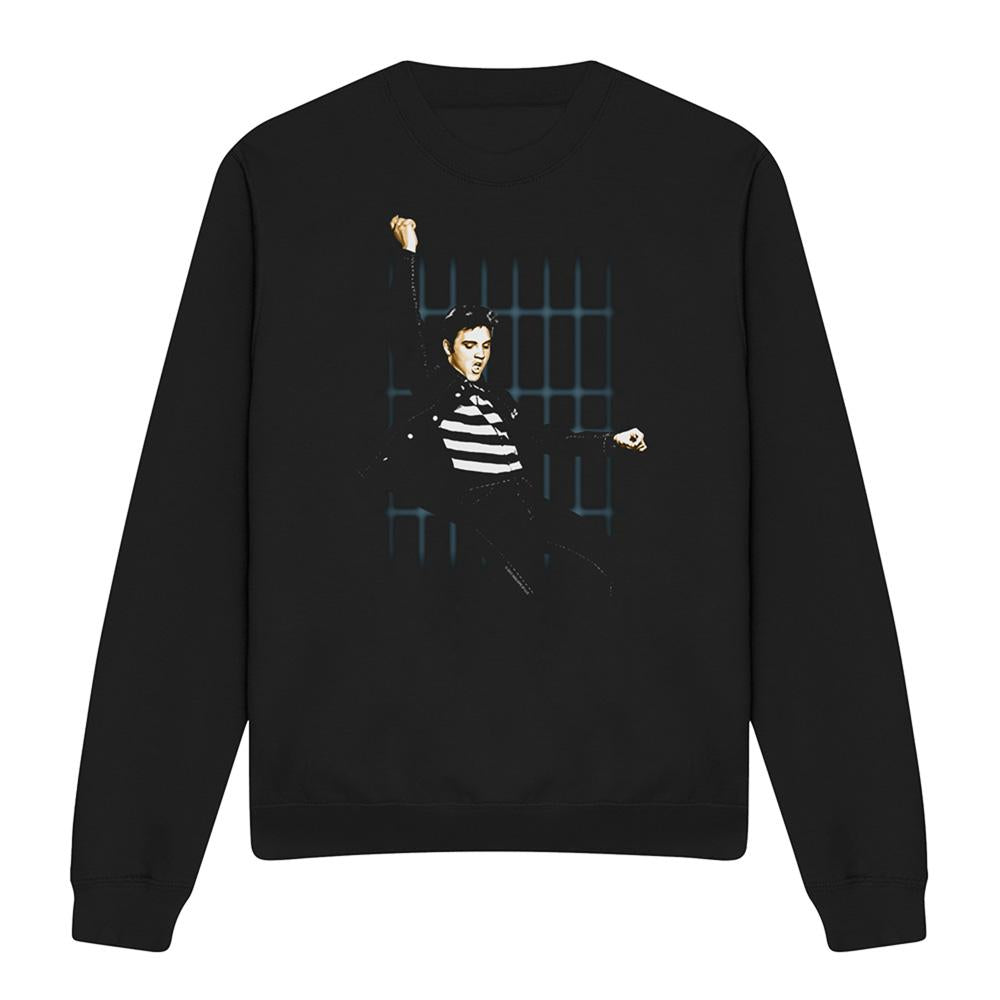 Black - Front - Elvis Presley Unisex Adult Blue Bars Sweatshirt