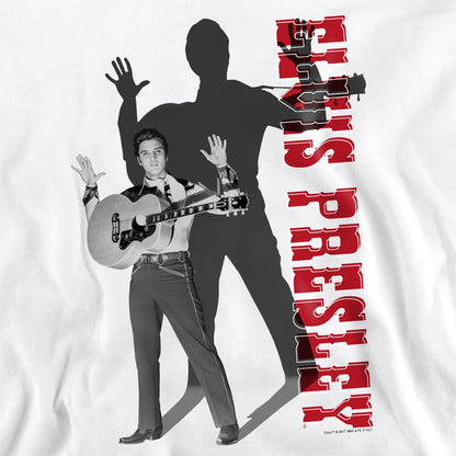White - Pack Shot - Elvis Presley Unisex Adult Look No Hands Sweatshirt