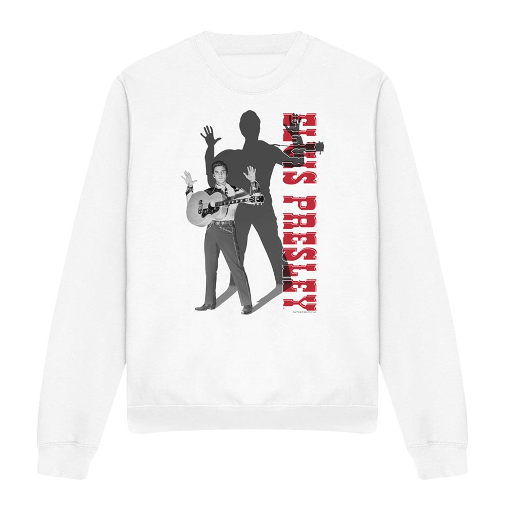 White - Front - Elvis Presley Unisex Adult Look No Hands Sweatshirt