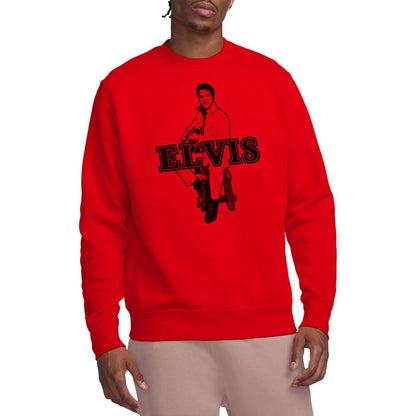 Red - Back - Elvis Presley Unisex Adult Jamming Sweatshirt