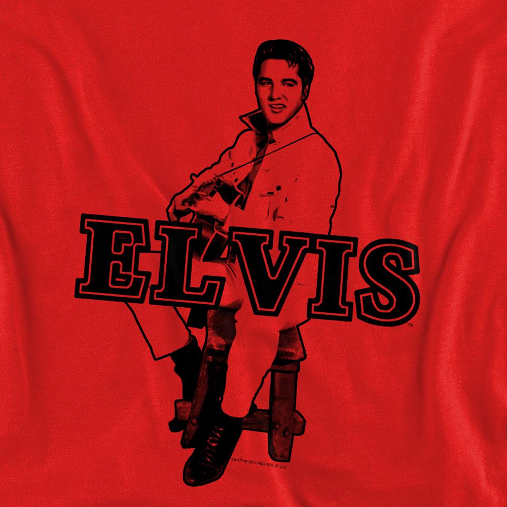 Red - Side - Elvis Presley Unisex Adult Jamming Sweatshirt