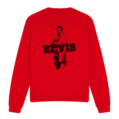 Red - Front - Elvis Presley Unisex Adult Jamming Sweatshirt