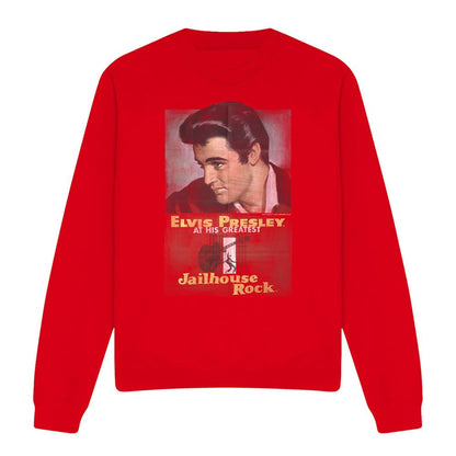 Red - Front - Elvis Presley Unisex Adult Jailhouse Rock Sweatshirt