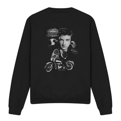 Black - Front - Elvis Presley Unisex Adult The King Rides Again Sweatshirt