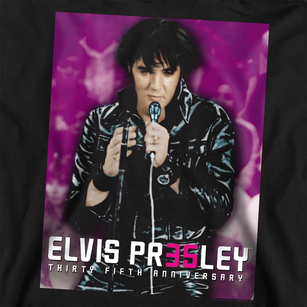 Black - Side - Elvis Presley Unisex Adult 35 Leather Sweatshirt