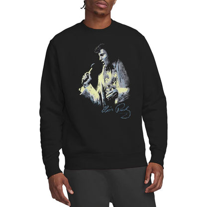 Black - Back - Elvis Presley Unisex Adult Painted King Sweatshirt