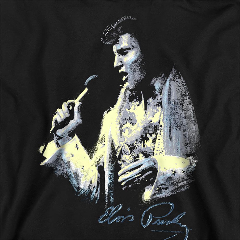 Black - Side - Elvis Presley Unisex Adult Painted King Sweatshirt