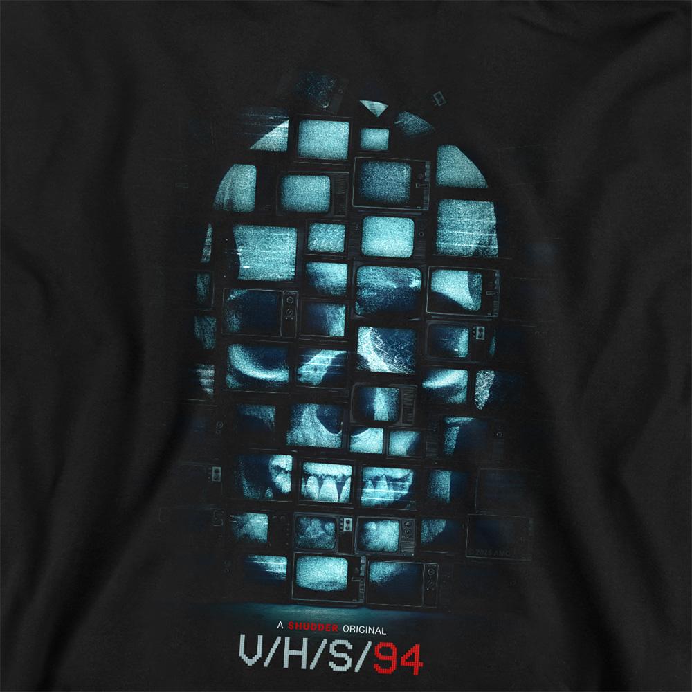 Black - Back - V-H-S-94 Childrens-Kids Skull Key Art Hoodie