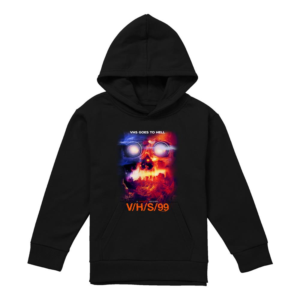Black - Front - V-H-S-99 Childrens-Kids Goes To Hell Hoodie