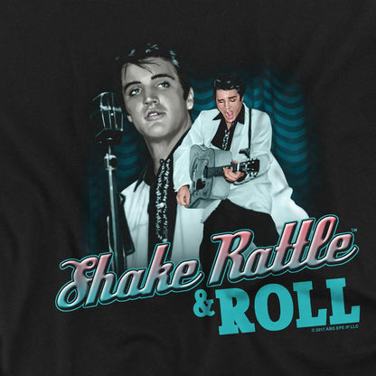 Black - Side - Elvis Childrens-Kids Shake Rattle Roll T-Shirt