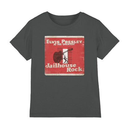 Charcoal - Front - Elvis Childrens-Kids Greatest T-Shirt