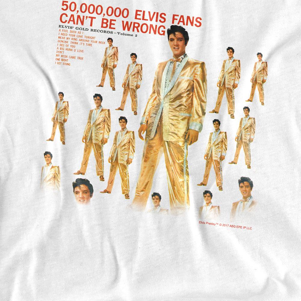 White - Side - Elvis Childrens-Kids 50 Million Fans T-Shirt