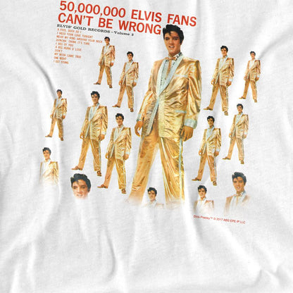 White - Side - Elvis Childrens-Kids 50 Million Fans T-Shirt