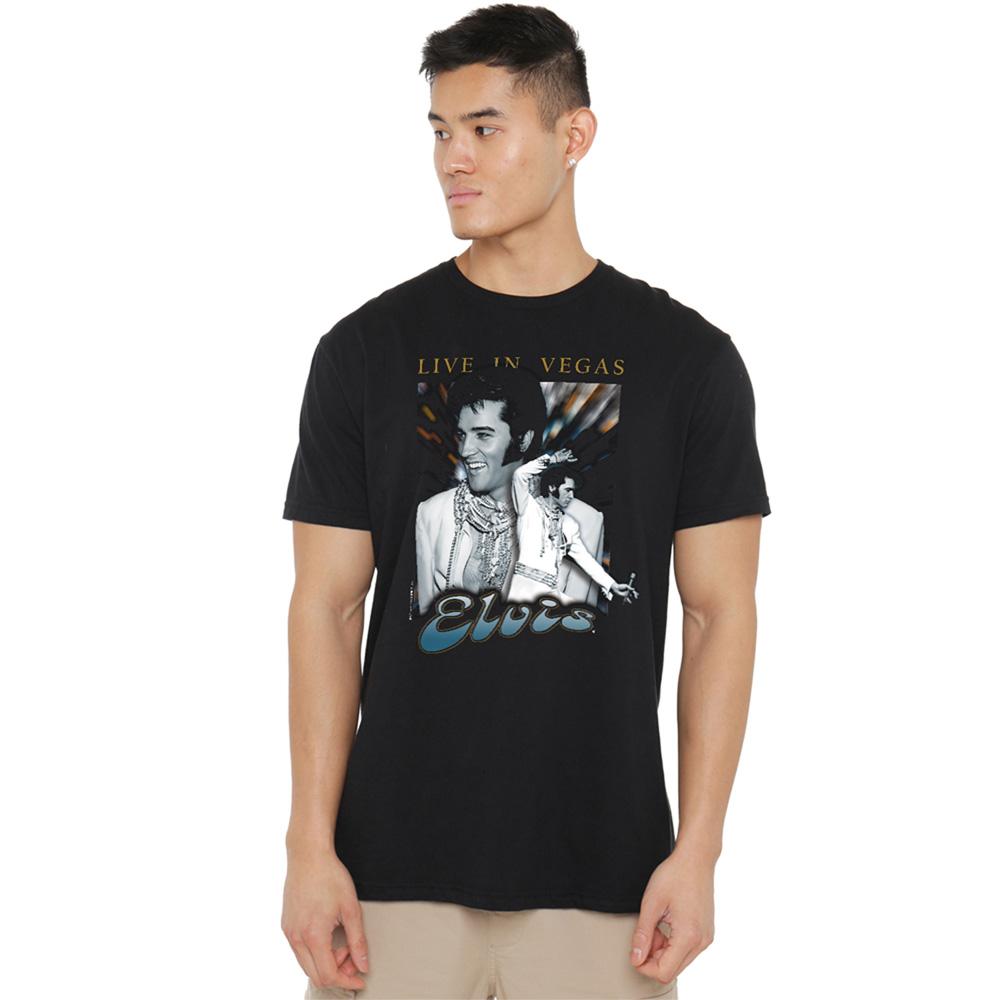 Black - Back - Elvis Presley Unisex Adult Live In Vegas T-Shirt