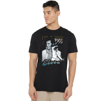 Black - Back - Elvis Presley Unisex Adult Live In Vegas T-Shirt