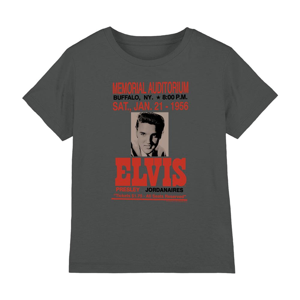 Charcoal - Front - Elvis Presley Childrens-Kids Buffalo 1956 T-Shirt
