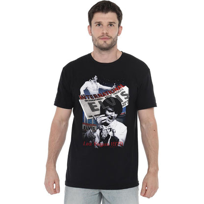 Black - Back - Elvis Presley Unisex Adult International Hotel T-Shirt