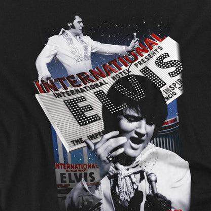 Black - Side - Elvis Presley Unisex Adult International Hotel T-Shirt