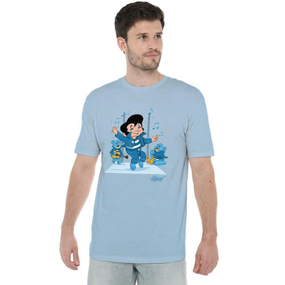 Light Blue - Back - Elvis Presley Unisex Adult Jailhouse Rocker T-Shirt