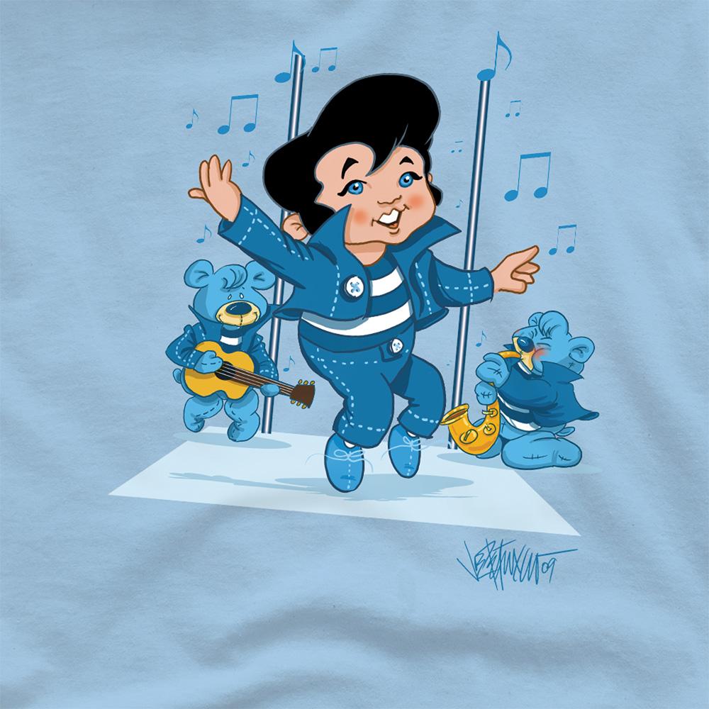 Light Blue - Side - Elvis Presley Unisex Adult Jailhouse Rocker T-Shirt
