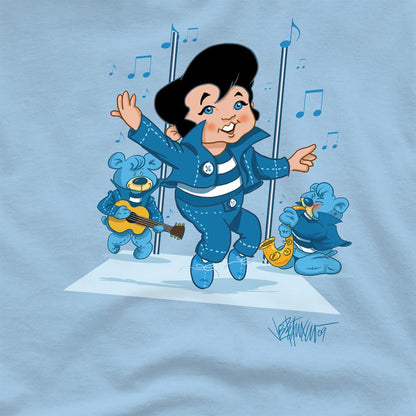 Light Blue - Side - Elvis Presley Unisex Adult Jailhouse Rocker T-Shirt
