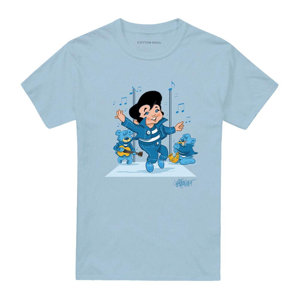 Light Blue - Front - Elvis Presley Unisex Adult Jailhouse Rocker T-Shirt
