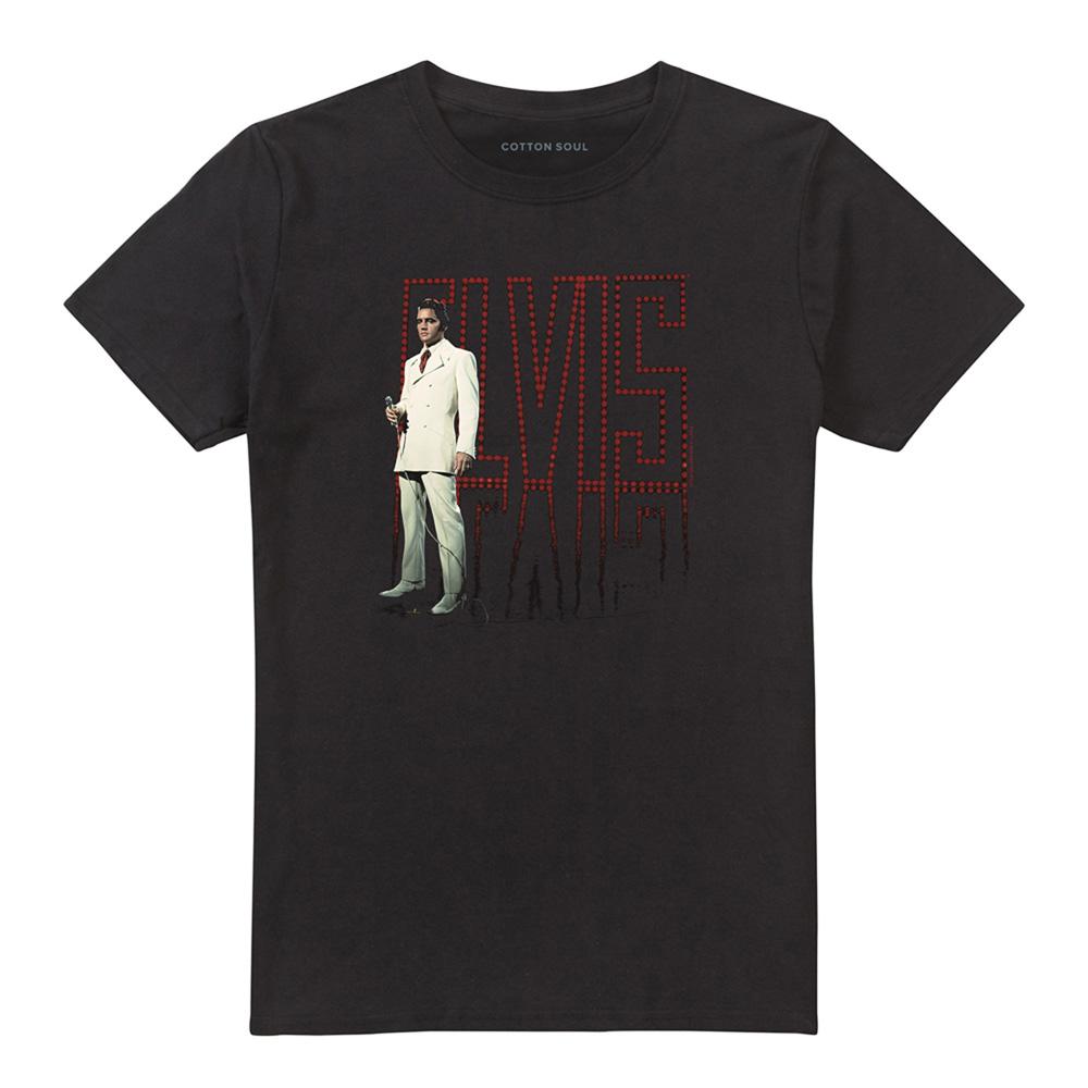 Black - Front - Elvis Presley Unisex Adult White Suit T-Shirt