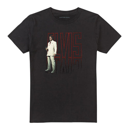 Black - Front - Elvis Presley Unisex Adult White Suit T-Shirt