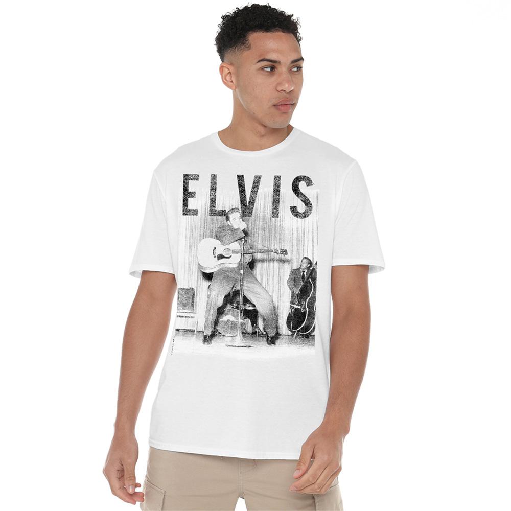 White - Side - Elvis Presley Unisex Adult With The Band T-Shirt