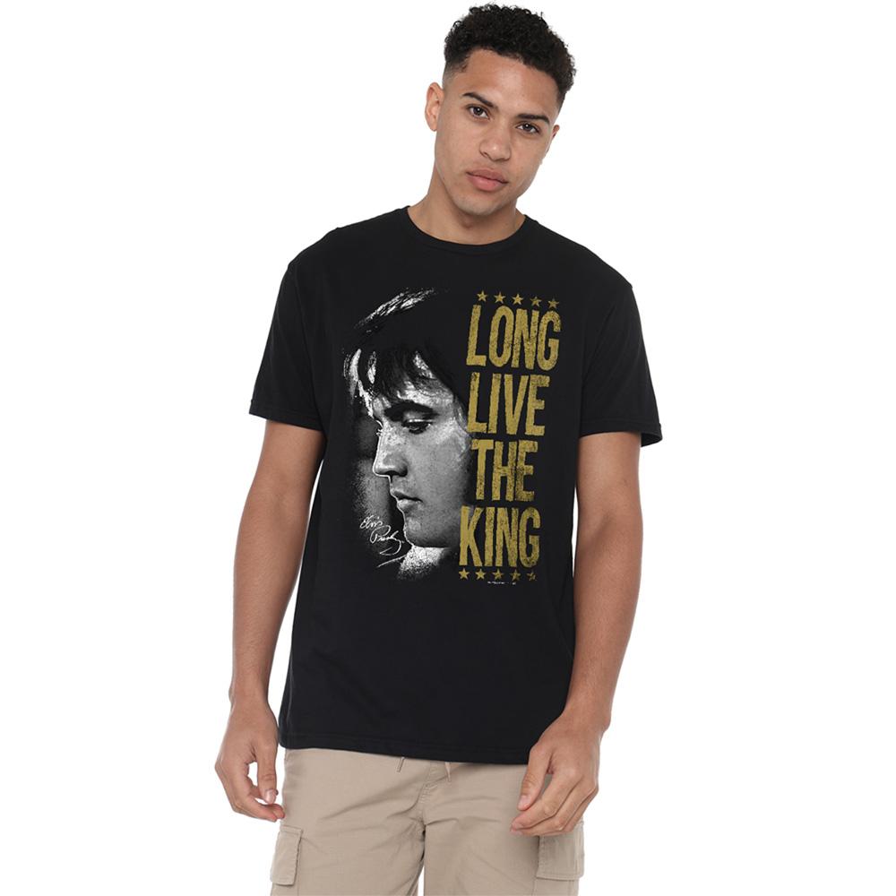 Black - Back - Elvis Presley Unisex Adult Long Live The King T-Shirt