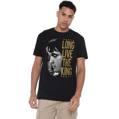Black - Back - Elvis Presley Unisex Adult Long Live The King T-Shirt
