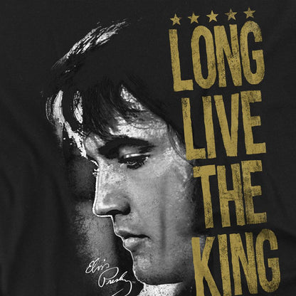 Black - Side - Elvis Presley Unisex Adult Long Live The King T-Shirt